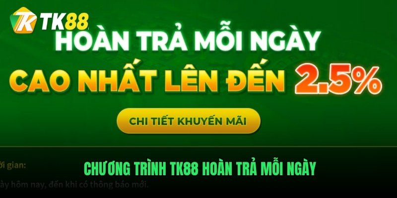 Chương trình TK88 hoàn trả mỗi ngày 